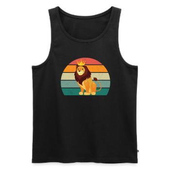 Lion Lioness Pride of Lions Mane Lion's Mane King Lion - Men's Premium Organic Tank Top - black - Front - AI Model Male 178 light (178cm)