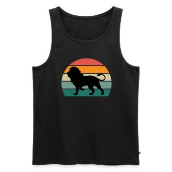 Lion Lioness Pride of Lions Mane Lion's Mane King Lion - Men's Premium Organic Tank Top - black - Front - AI Model Male 178 light (178cm)