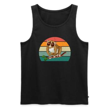 Lorisaffe Affen Äffchen Klettern Kletterwald Loris - Männer Premium Bio Tank Top - Schwarz - Vorne - AI Model Male 178 light (178cm)