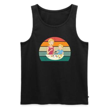 Peintre Peintre Dessin Dessinatrice Dessinatrice Couleur - Débardeur bio Premium Homme - noir - Devant - AI Model Male 178 light (178cm)