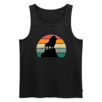 Lion Lioness Pride of Lions Mane Lion's Mane King Lion - Men's Premium Organic Tank Top - black - Front - AI Model Male 178 light (178cm)