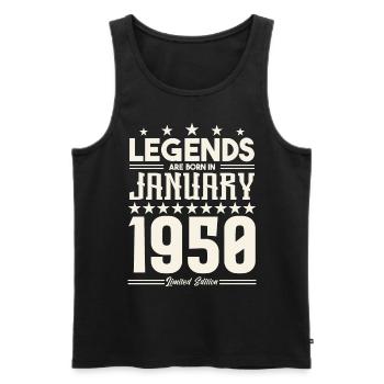 Cadeau Légende Janvier 1950. cadeau janvier 1950. - Débardeur bio Premium Homme - noir - Devant - Michal (187cm)