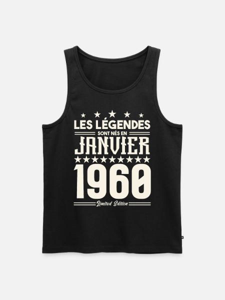 fødselsdagsgave januar 1960. Januar 1960. - Herre Premium økologisk tanktop - sort