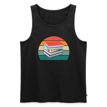 reader reader book books bookworm book reading - Men's Premium Organic Tank Top - black - Front - AI Model Male 178 light (178cm)