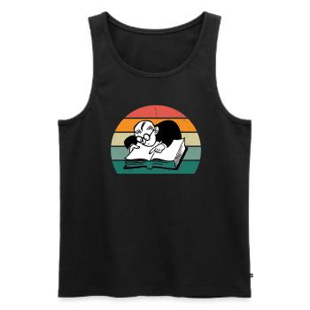 reader reader book books bookworm book reading - Men's Premium Organic Tank Top - black - Front - AI Model Male 178 light (178cm)