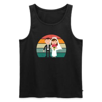 Marriage Marriage Boyfriend Girlfriend Marriage Love - Men's Premium Organic Tank Top - black - Front - Michal (187cm)