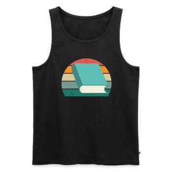 reader reader book books bookworm book reading - Men's Premium Organic Tank Top - black - Front - AI Model Male 178 light (178cm)