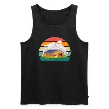 Farmer Farmer Tractor Stable Farm Animal Farmer - Men's Premium Organic Tank Top - black - Front - Michal (187cm)