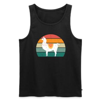 Llamas Alpaca Alpacas Lamamama Lamapapa Lama Lama - Men's Premium Organic Tank Top - black - Front - AI Model Male 178 light (178cm)