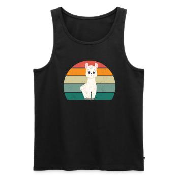 Llamas Alpaca Alpacas Lamamama Lamapapa Lama Lama - Men's Premium Organic Tank Top - black - Front - AI Model Male 178 light (178cm)