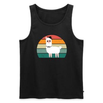 Llamas Alpaca Alpacas Lamamama Lamapapa Lama Lama - Men's Premium Organic Tank Top - black - Front - AI Model Male 178 light (178cm)