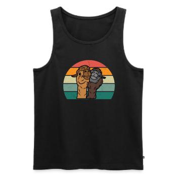 Lamas Alpaka Alpakas Lamamama Lamapapa Lama - Männer Premium Bio Tank Top - Schwarz - Vorne - AI Model Male 178 light (178cm)