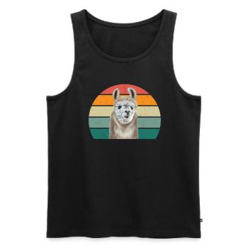 Lamas Alpaka Alpakas Lamamama Lamapapa Lama - Männer Premium Bio Tank Top - Schwarz - Vorne - AI Model Male 178 light (178cm)
