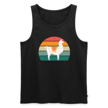 Llamas Alpaca Alpacas Lamamama Lamapapa Lama Lama - Men's Premium Organic Tank Top - black - Front - AI Model Male 178 light (178cm)
