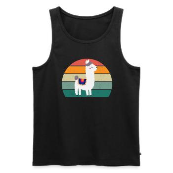 Llamas Alpaca Alpacas Lamamama Lamapapa Lama Lama - Men's Premium Organic Tank Top - black - Front - AI Model Male 178 light (178cm)