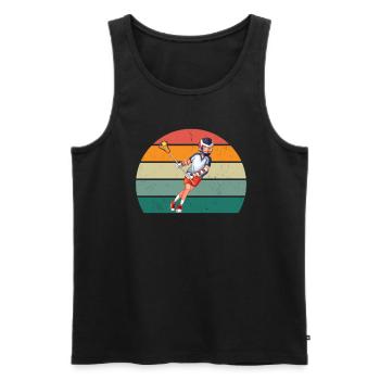 Lacrosse Lacrosse Racket Goal Throwing Lacrosse - Men's Premium Organic Tank Top - black - Front - AI Model Male 178 light (178cm)