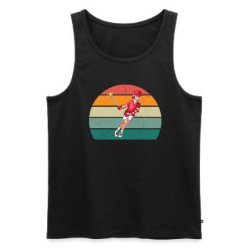 Lacrosse Lacrosse Racket Goal Throwing Lacrosse - Men's Premium Organic Tank Top - black - Front - AI Model Male 178 light (178cm)