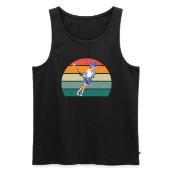 Lacrosse Lacrosse Racket Goal Throwing Lacrosse - Men's Premium Organic Tank Top - black - Front - AI Model Male 178 light (178cm)
