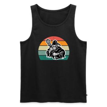 Lacrosse Lacrosse Racket Goal Throwing Lacrosse - Men's Premium Organic Tank Top - black - Front - AI Model Male 178 light (178cm)
