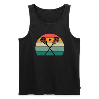 Lacrosse Lacrosse Racket Goal Throwing Lacrosse - Men's Premium Organic Tank Top - black - Front - AI Model Male 178 light (178cm)