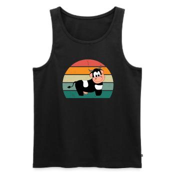 Cows Cattle Cattle Farm Farmer Meat Cow - Men's Premium Organic Tank Top - black - Front - Michal (187cm)