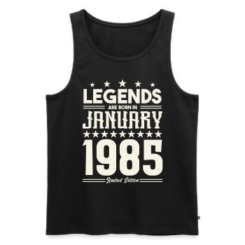 Gift legend January 1985. gift January 1985. - Men's Premium Organic Tank Top - black - Front - Michal (187cm)