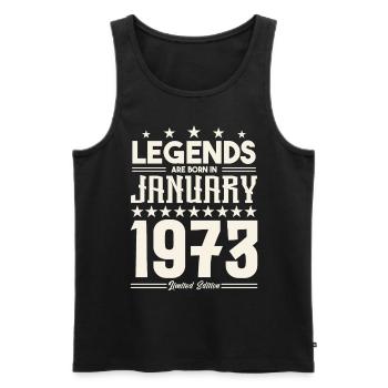 Geschenklegende Januar 1973. Geschenk Januar 1973. - Männer Premium Bio Tank Top - Schwarz - Vorne - Michal (187cm)