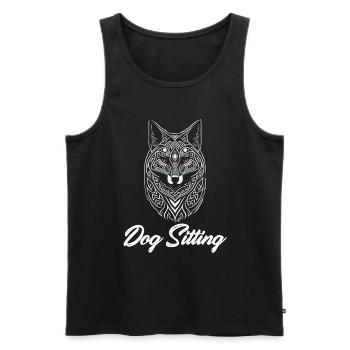 Hundesitting, Hundesitter-Profis, Kunst. - Männer Premium Bio Tank Top - Schwarz - Vorne - Michal (187cm)