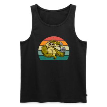 Alligator Alligators Reptiles Kayman Crocodile - Men's Premium Organic Tank Top - black - Front - Michal (187cm)