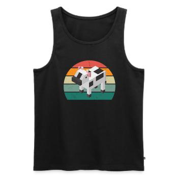 Cows Cattle Cattle Farm Farmer Meat Cow - Men's Premium Organic Tank Top - black - Front - Michal (187cm)