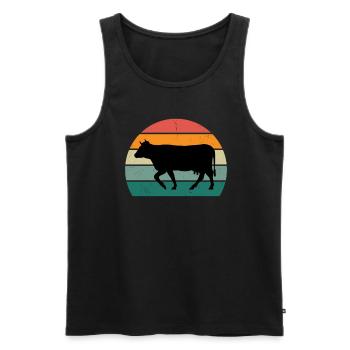 Cows Cattle Cattle Farm Farmer Meat Cow - Men's Premium Organic Tank Top - black - Front - Michal (187cm)