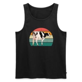 Cows Cattle Cattle Farm Farmer Meat Cow - Men's Premium Organic Tank Top - black - Front - Michal (187cm)