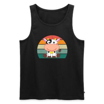 Cows Cattle Cattle Farm Farmer Meat Cow - Men's Premium Organic Tank Top - black - Front - Michal (187cm)