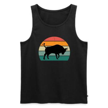 Cows Cattle Cattle Farm Farmer Meat Cow - Men's Premium Organic Tank Top - black - Front - Michal (187cm)