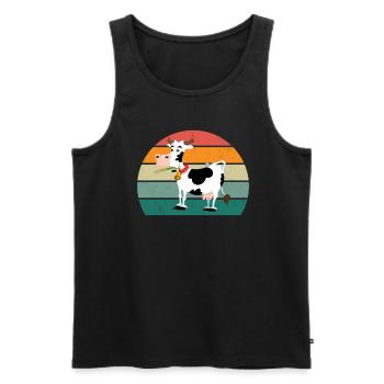 Cows Cattle Cattle Farm Farmer Meat Cow - Men's Premium Organic Tank Top - black - Front - Michal (187cm)