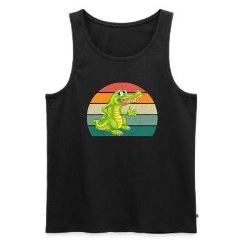 Alligator Alligators Reptiles Kayman Crocodile - Men's Premium Organic Tank Top - black - Front - Michal (187cm)