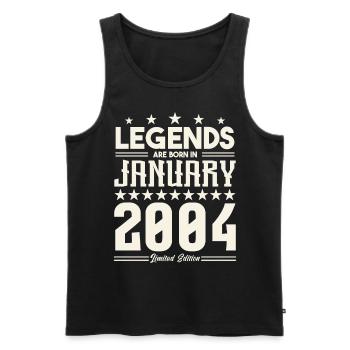 Cadeau Légende Janvier 2004. cadeau janvier 2004. - Débardeur bio Premium Homme - noir - Devant - Michal (187cm)