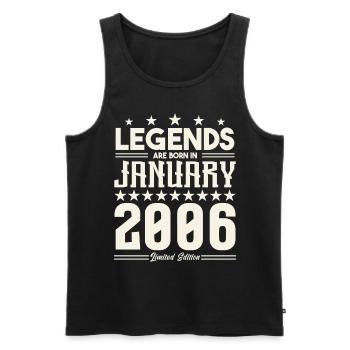 Cadeau Légende Janvier 2006. cadeau janvier 2006. - Débardeur bio Premium Homme - noir - Devant - Michal (187cm)