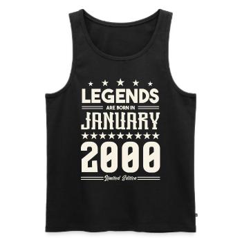Gift legend January 2000. Gift January 2000. - Men's Premium Organic Tank Top - black - Front - Michal (187cm)