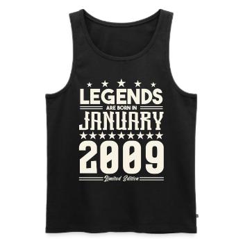 Gift Legend January 2009. Gift January 2009. - Men's Premium Organic Tank Top - black - Front - AI Model Male 178 light (178cm)