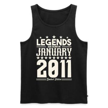 A2Gift Legend January 2011. Gift January 2011 - Men's Premium Organic Tank Top - black - Front - Michal (187cm)