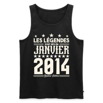 cadeau d'anniversaire janvier 2014. Janvier 2014. - Débardeur bio Premium Homme - noir - Devant - Michal (187cm)