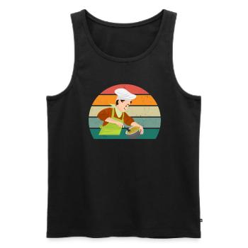 Kocher Chef Chef Kitchen Restaurant Bar Bistro - Men's Premium Organic Tank Top - black - Front - AI Model Male 178 light (178cm)