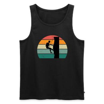 Climber Climber Bouldering Bouldering Climbing - Men's Premium Organic Tank Top - black - Front - AI Model Male 178 light (178cm)
