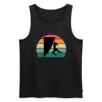 Climber Climber Bouldering Bouldering Climbing - Men's Premium Organic Tank Top - black - Front - AI Model Male 178 light (178cm)