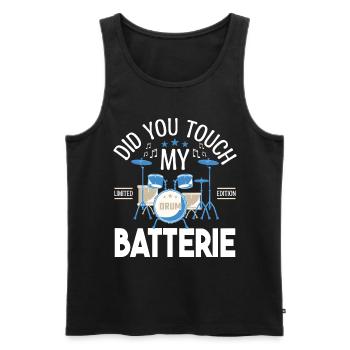 Did you touch my Drums, Drummer Gift Drums - Men's Premium Organic Tank Top - black - Front - Michal (187cm)