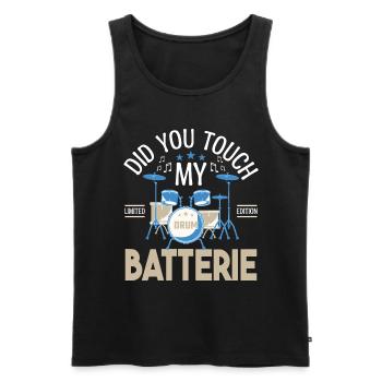 Did you touch my Drums, Drummer Gift Drums - Men's Premium Organic Tank Top - black - Front - Michal (187cm)
