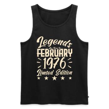 Geboren im Februar 1976. Geburtstagsgeschenk. - Männer Premium Bio Tank Top - Schwarz - Vorne - Michal (187cm)