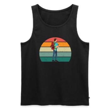 Kletterer Klettererin Bouldern Boulderin Klettern - Männer Premium Bio Tank Top - Schwarz - Vorne - AI Model Male 178 light (178cm)