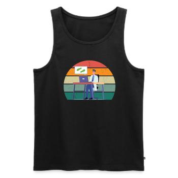 Slipper Tardian Microscope Microbiology - Men's Premium Organic Tank Top - black - Front - AI Model Male 178 light (178cm)